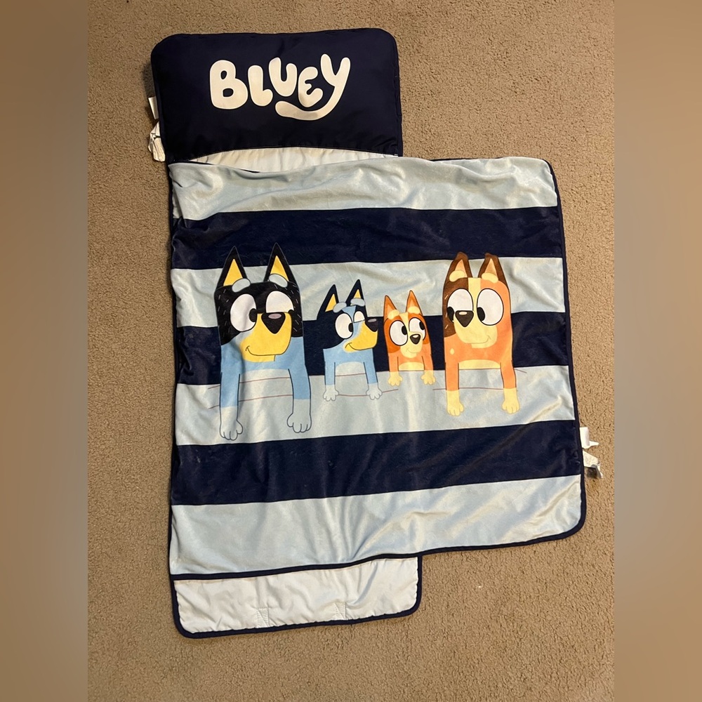 Jay Franco Bluey Sleepy Time Toddler Pre-School Nap Mat Bluey Kids Sleeping Bag